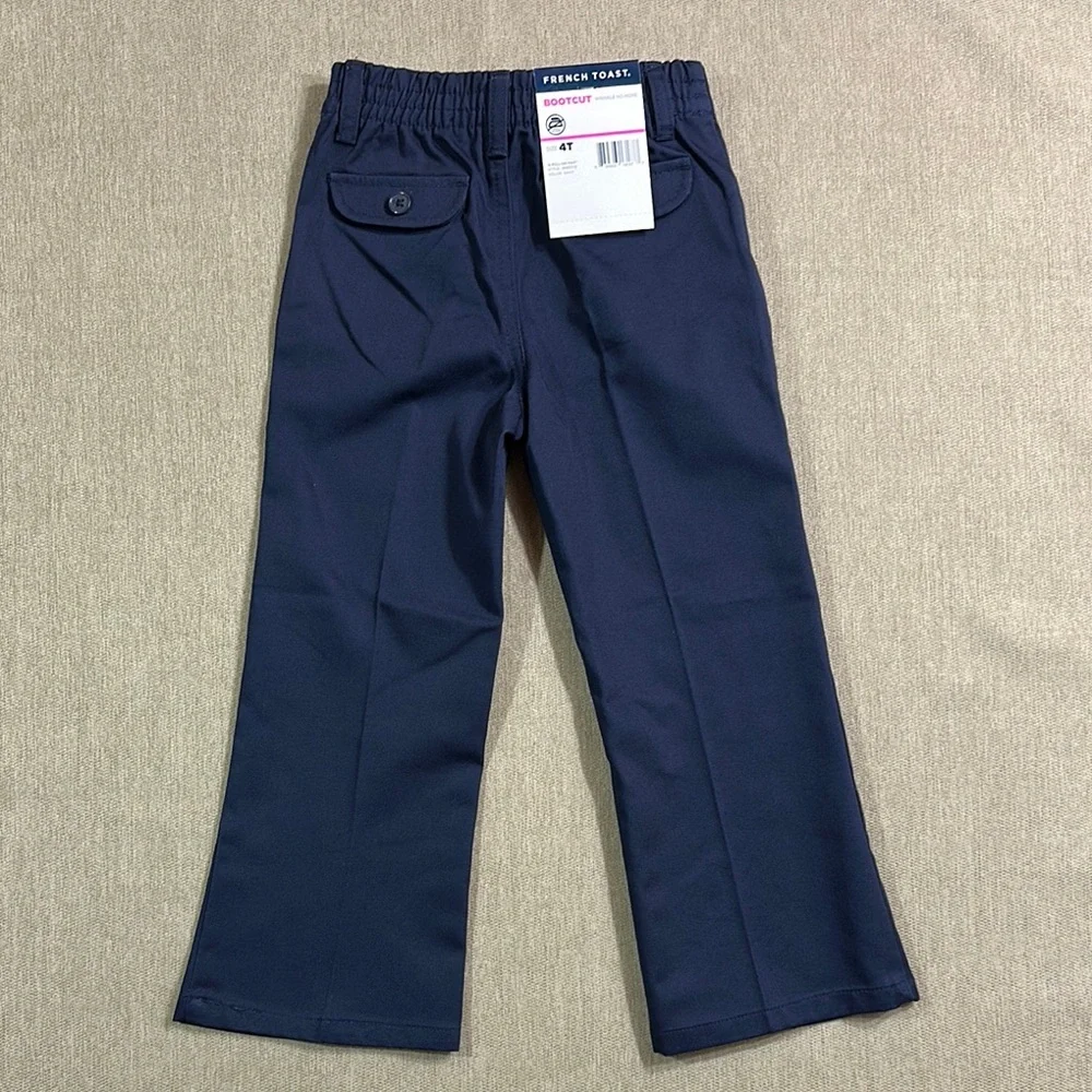 French Toast Kids Navy Pull on Pants Bootcut Size 4T - Picture 4 of 6